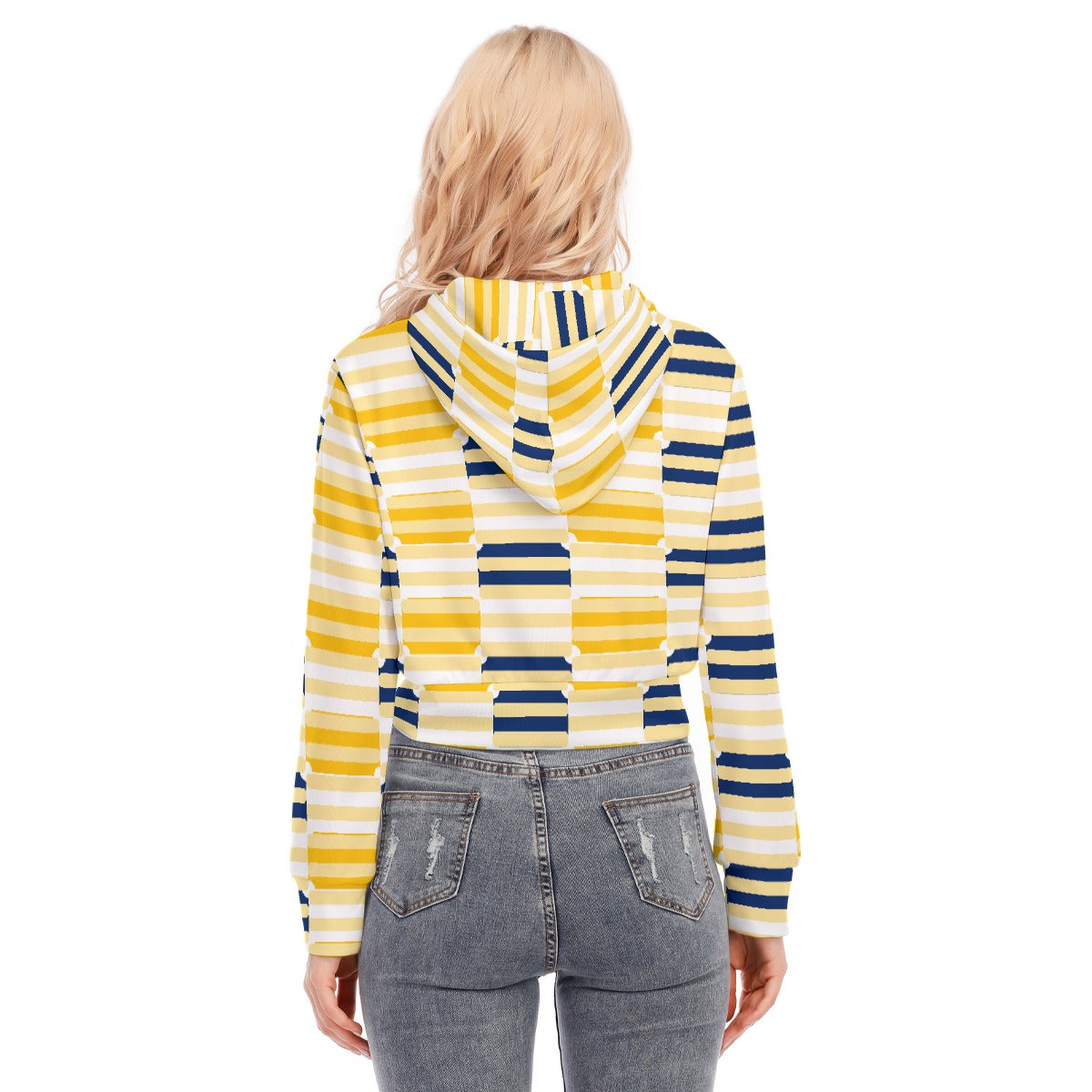 All-Over Print Women's Crop Top Hoodie With Zipper Closure