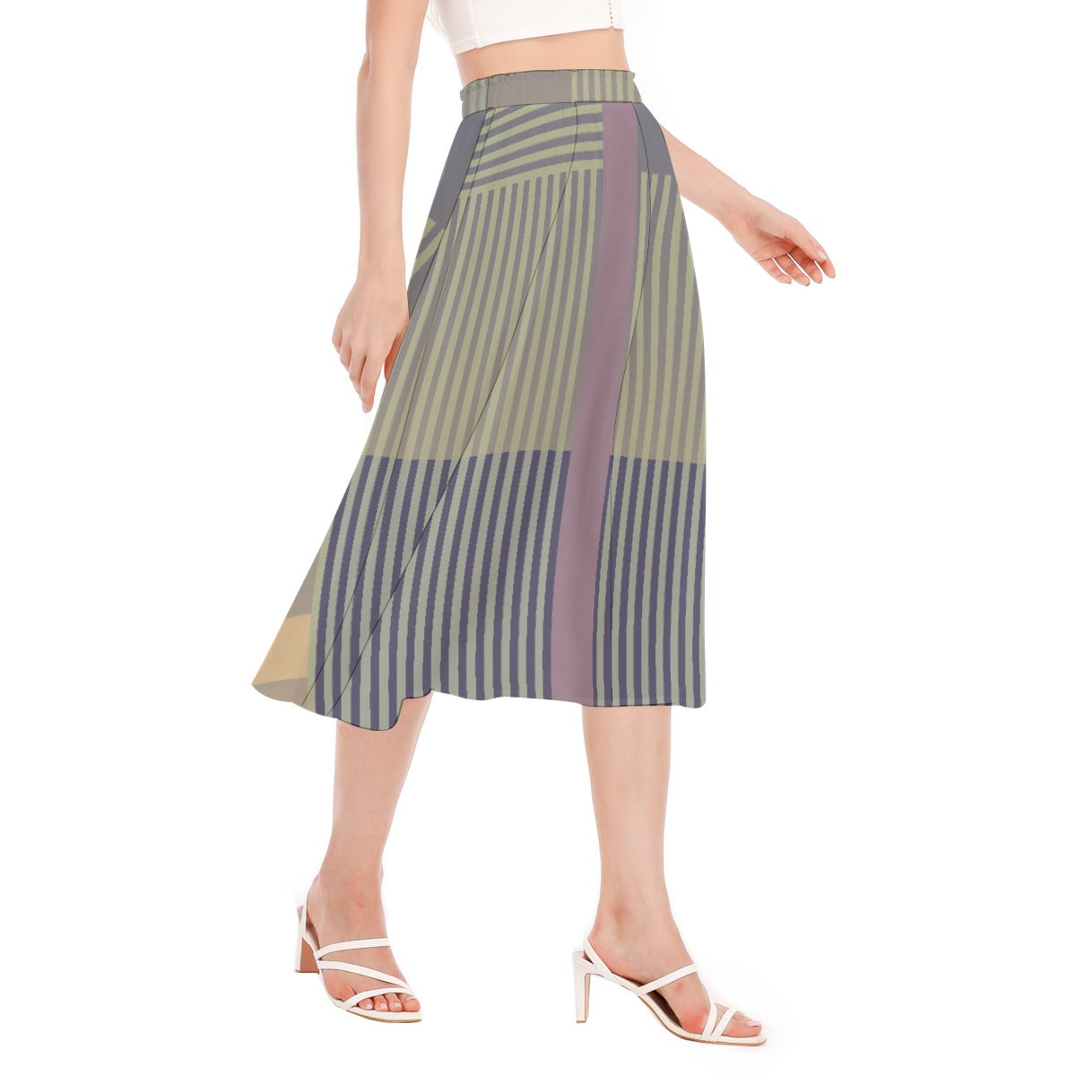 All-Over Print Women's Long Section Chiffon Skirt