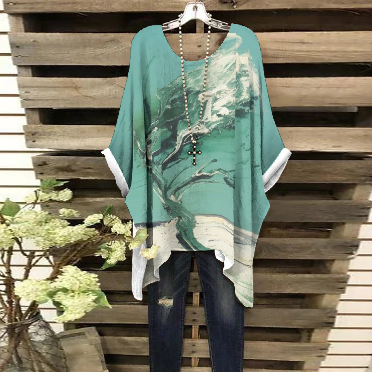 All-Over Print Women's Bat Sleeve Shirt