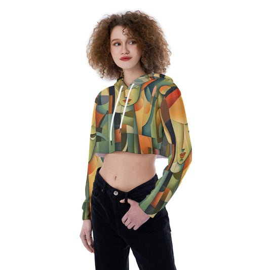 All-Over Print Women's Crop Top Hoodie