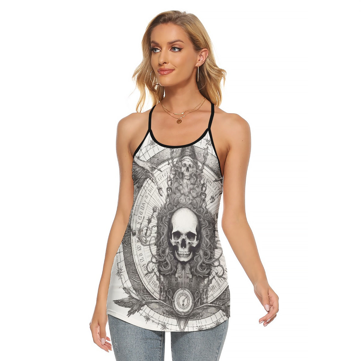 All-Over Print Women's Criss-Cross Open Back Tank Top