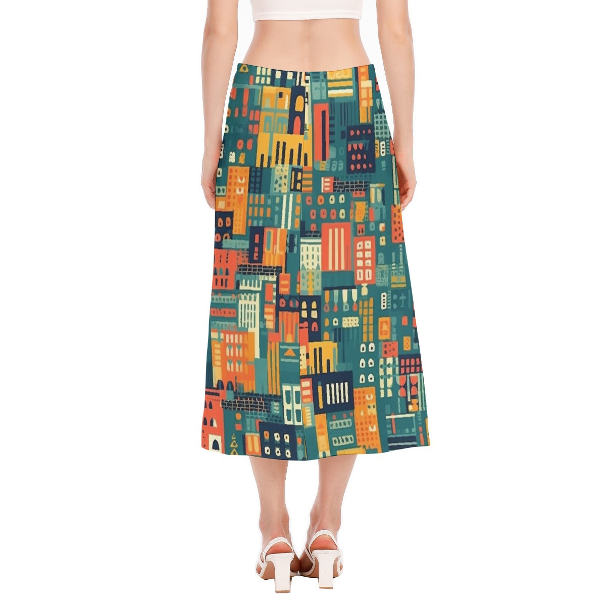 All-Over Print Women's High Slit Long Skirt
