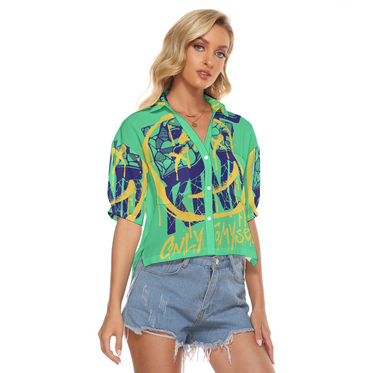 All-Over Print Women's V-neck Shirts