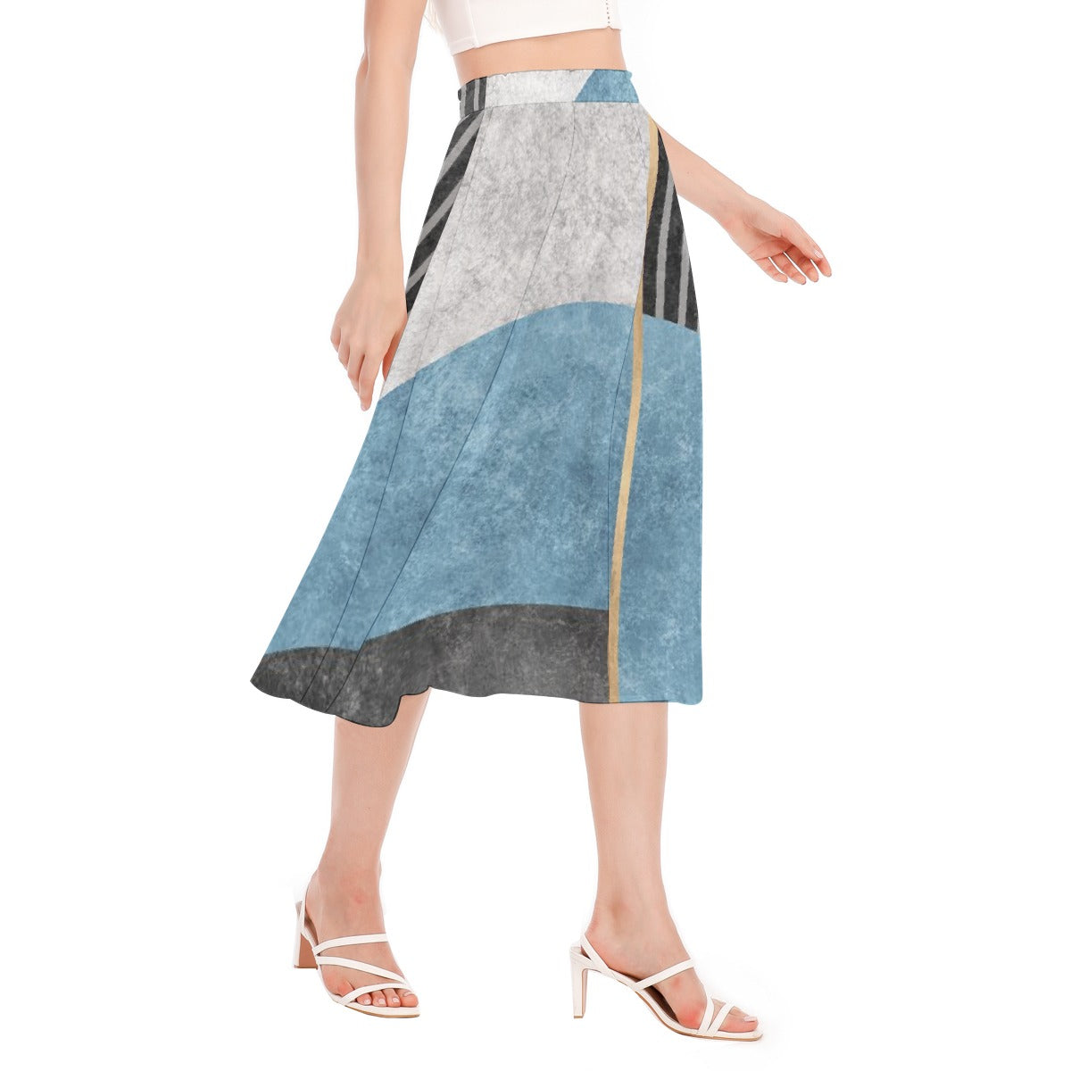 All-Over Print Women's Long Section Chiffon Skirt
