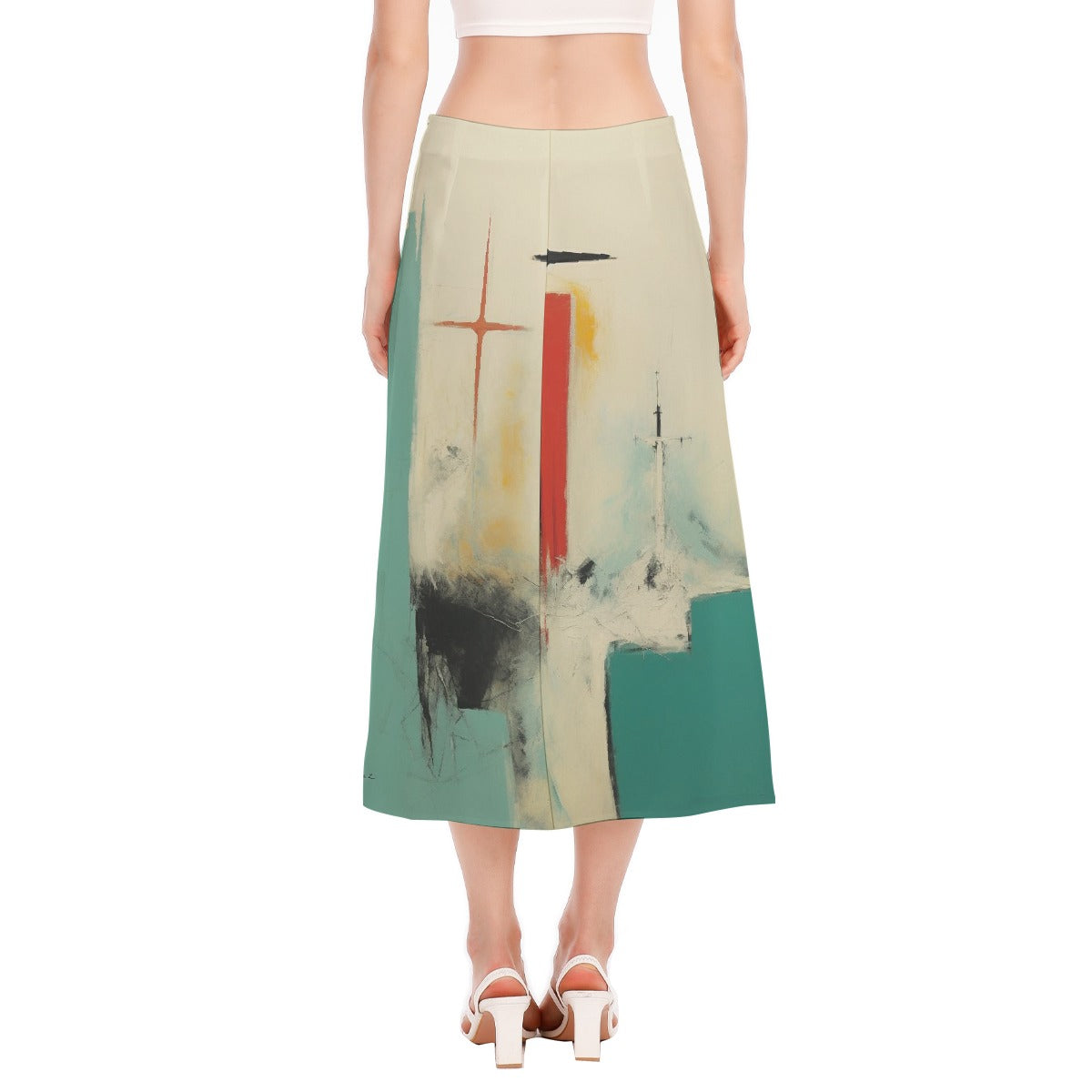 All-Over Print Women's High Slit Long Skirt