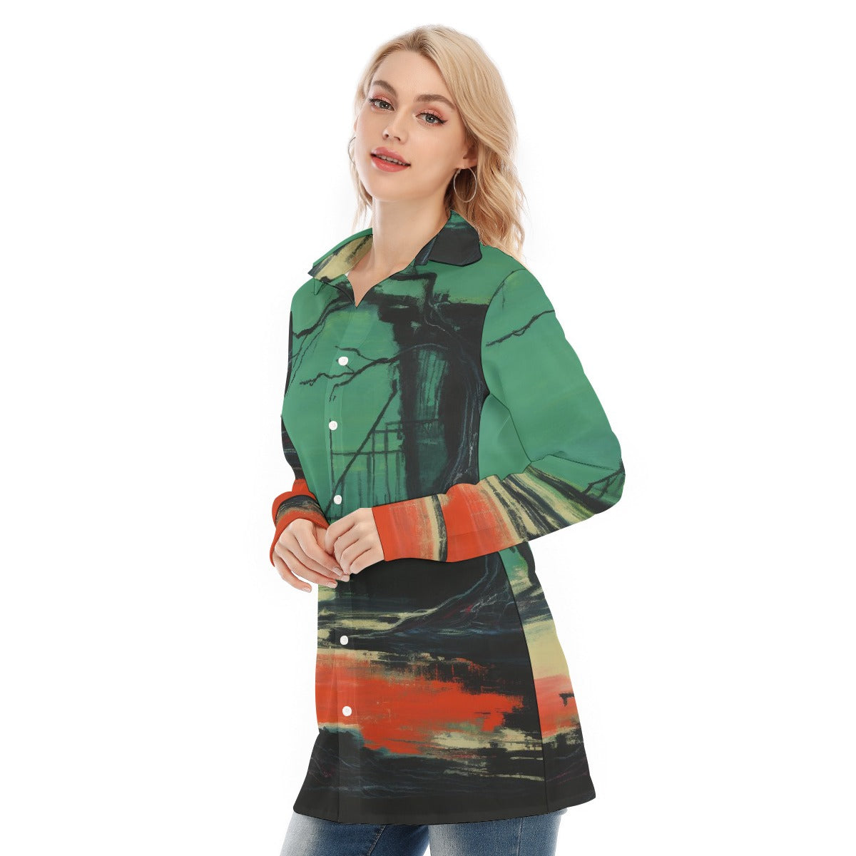 All-Over Print Women's Long Shirt