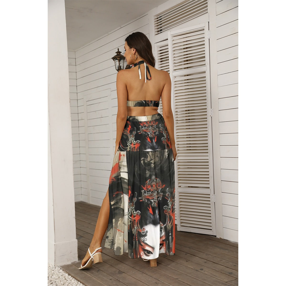 All-Over Print Women's Tie Back Wrap Dress