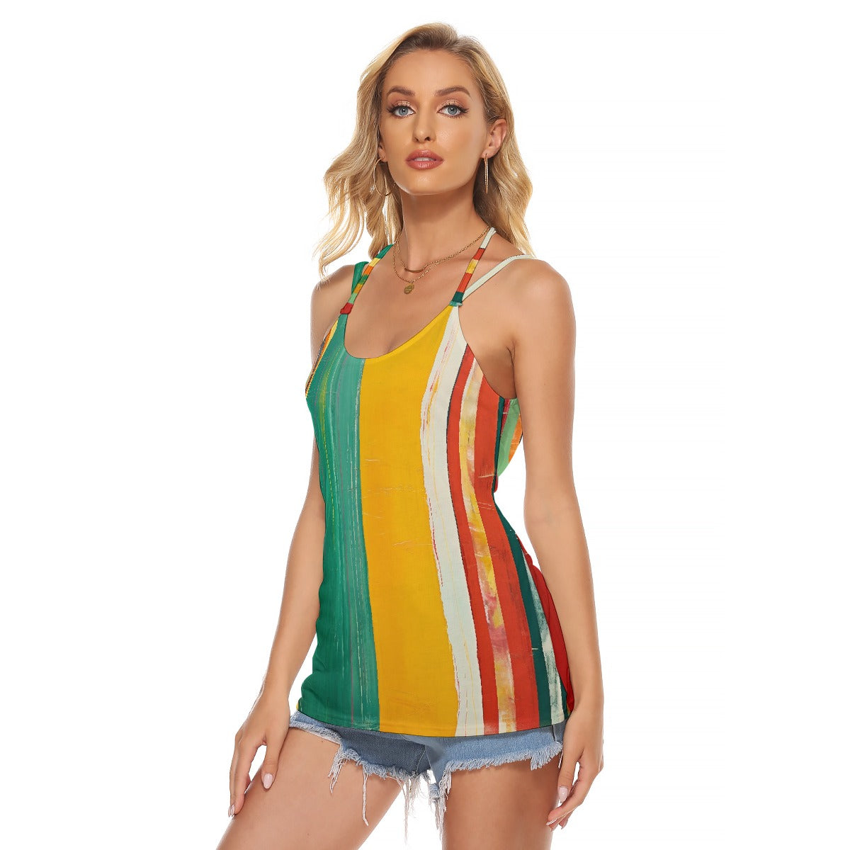 All-Over Print Women's Halter Top With Backless