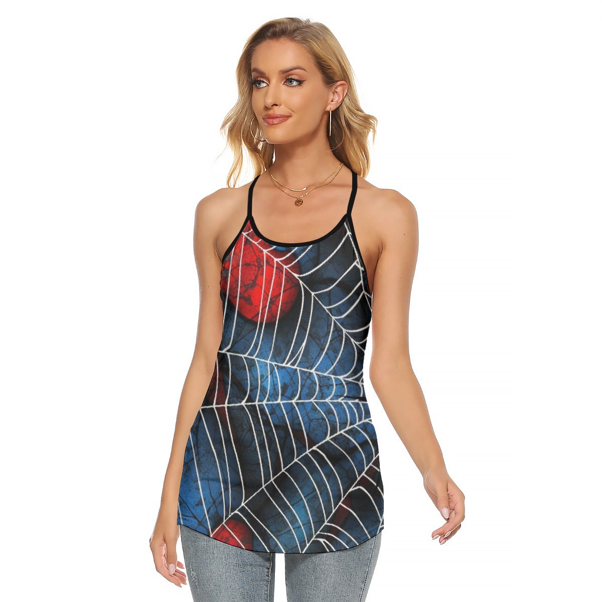 All-Over Print Women's Criss-Cross Open Back Tank Top
