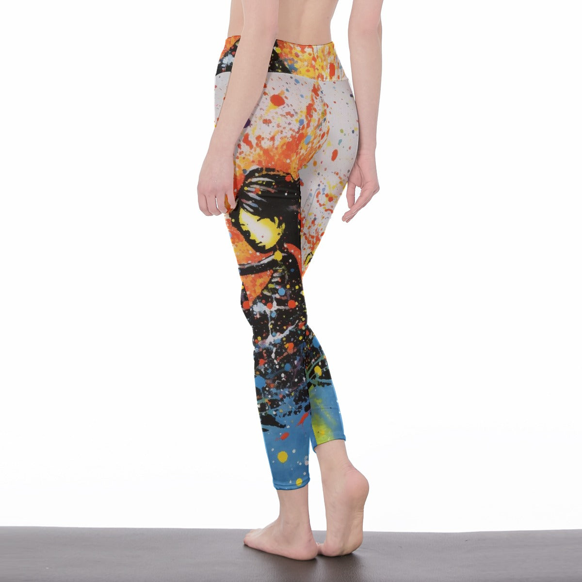 All-Over Print Women's High Waist Leggings | Side Stitch Closure