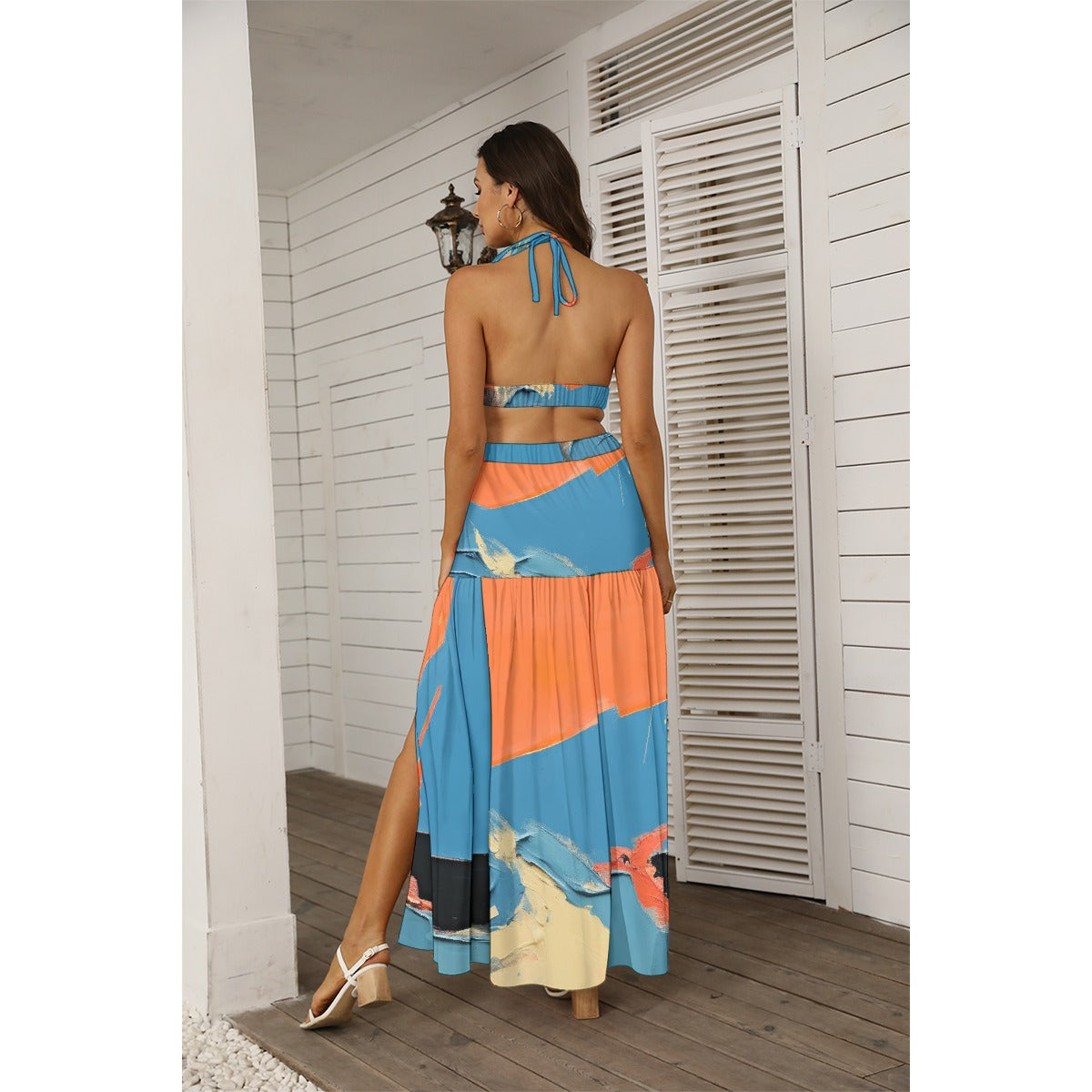 All-Over Print Women's Tie Back Wrap Dress