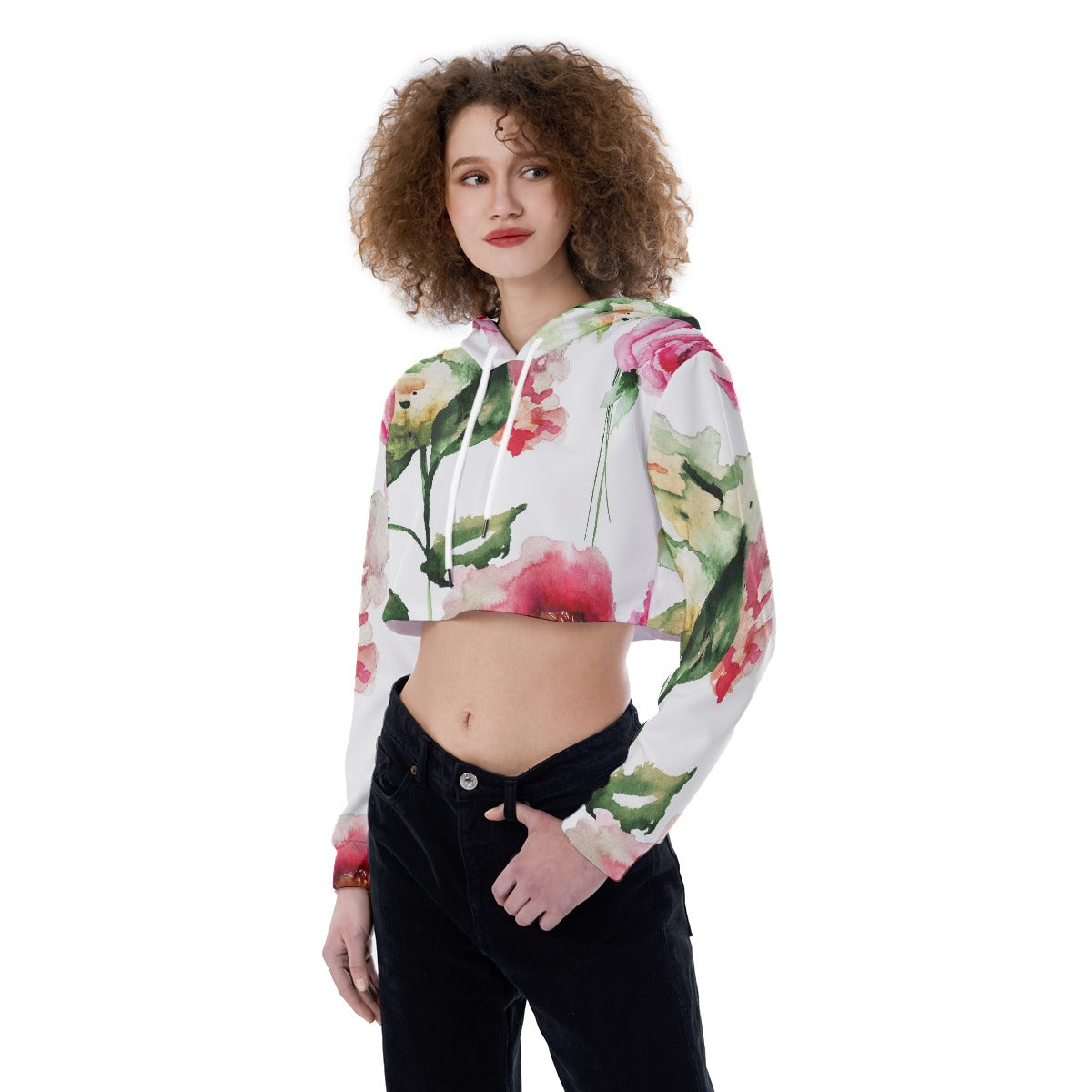 All-Over Print Women's Crop Top Hoodie
