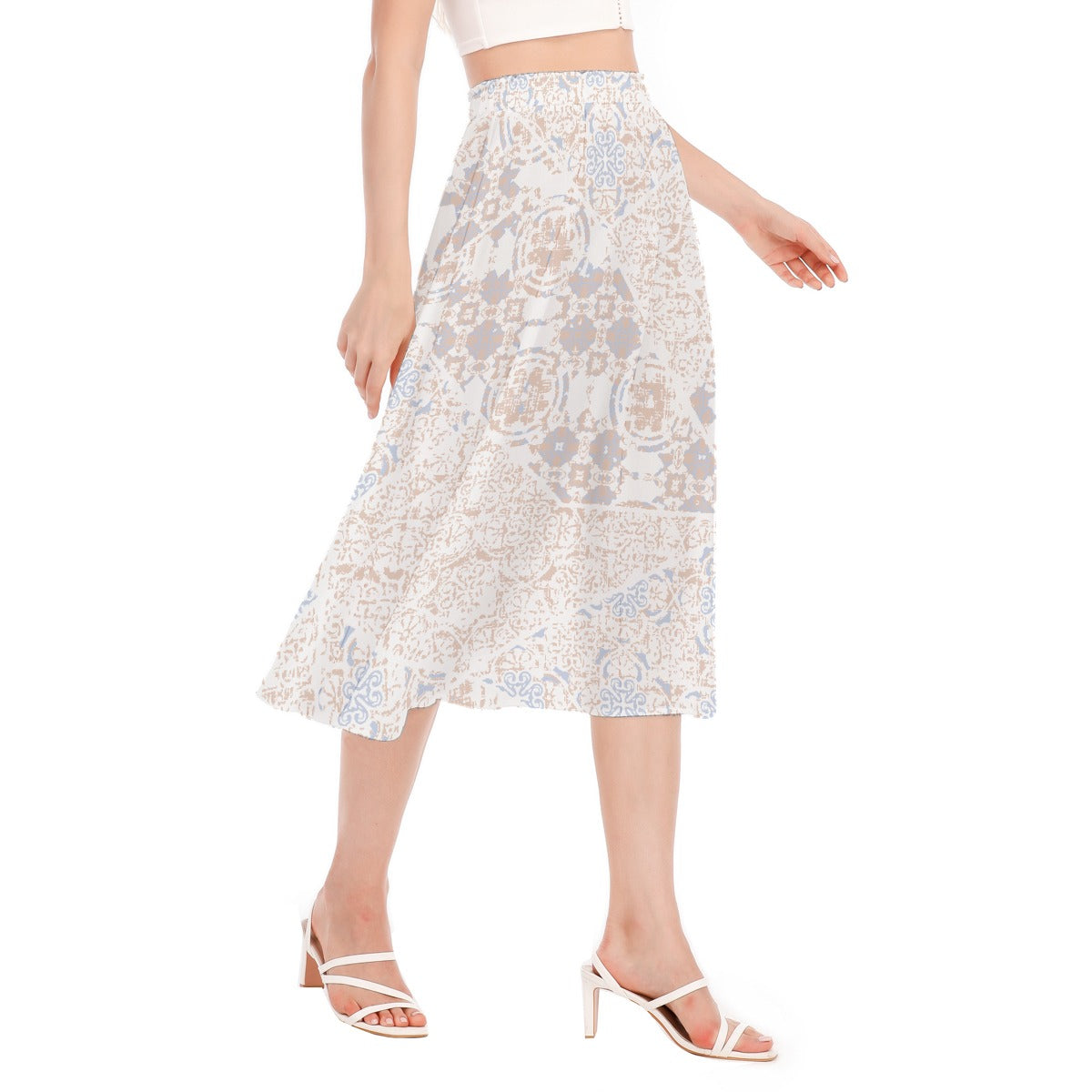All-Over Print Women's Long Section Chiffon Skirt