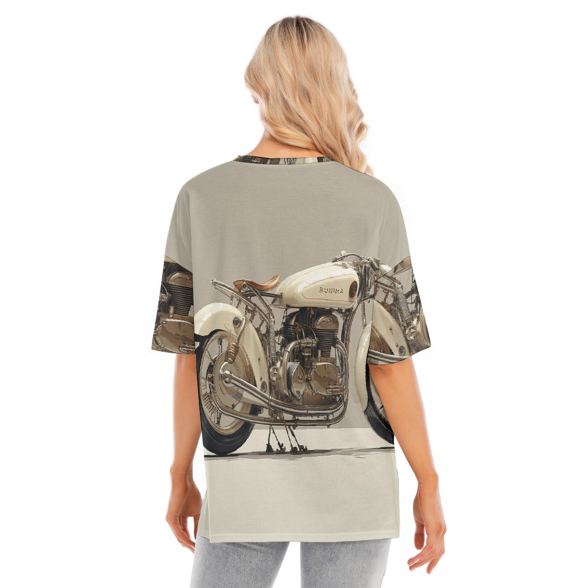 All-Over Print Women's Short Sleeves T-shirt With Hem Split