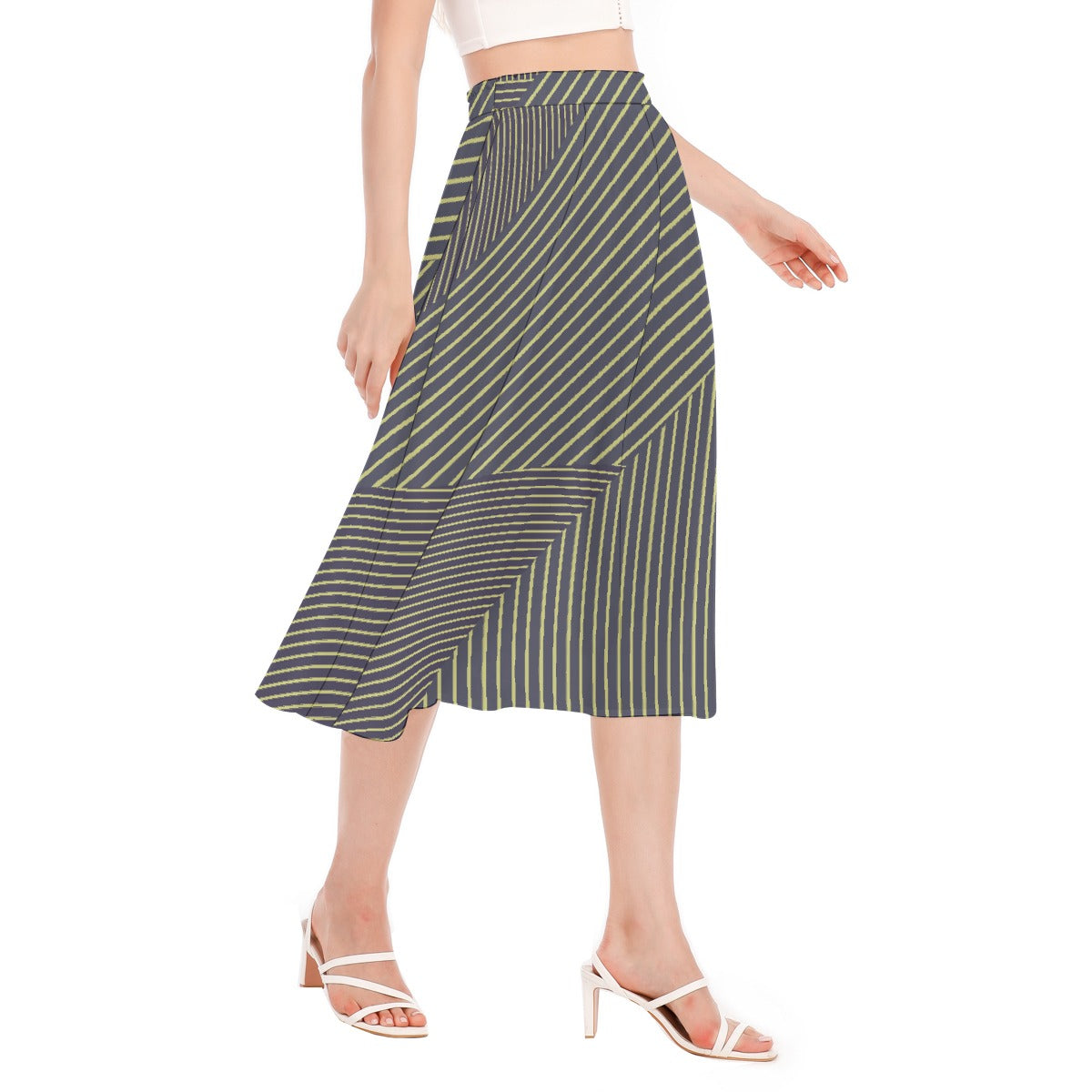 All-Over Print Women's Long Section Chiffon Skirt