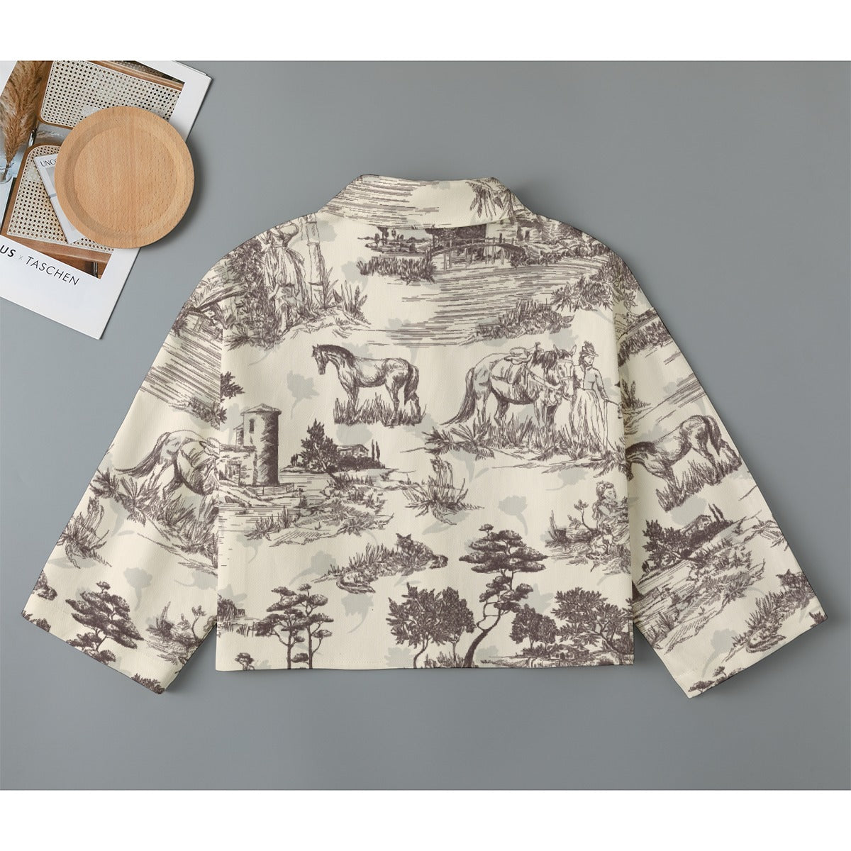 All-Over Print Women's Cropped Jacket | 245GSM Cotton