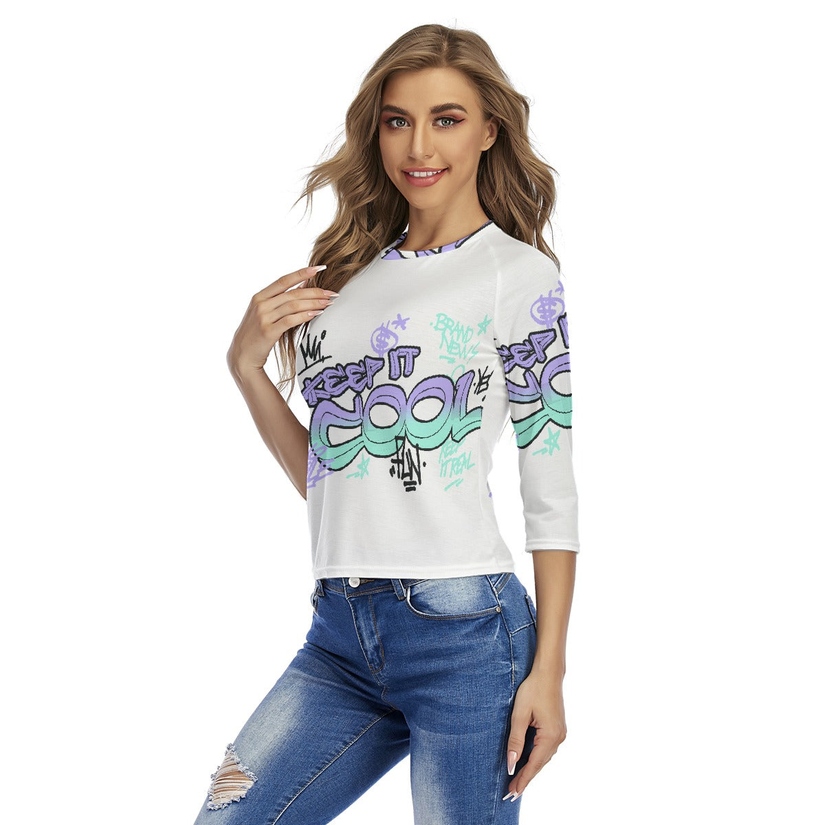 All-Over Print Women's Raglan Sleeves T-shirts