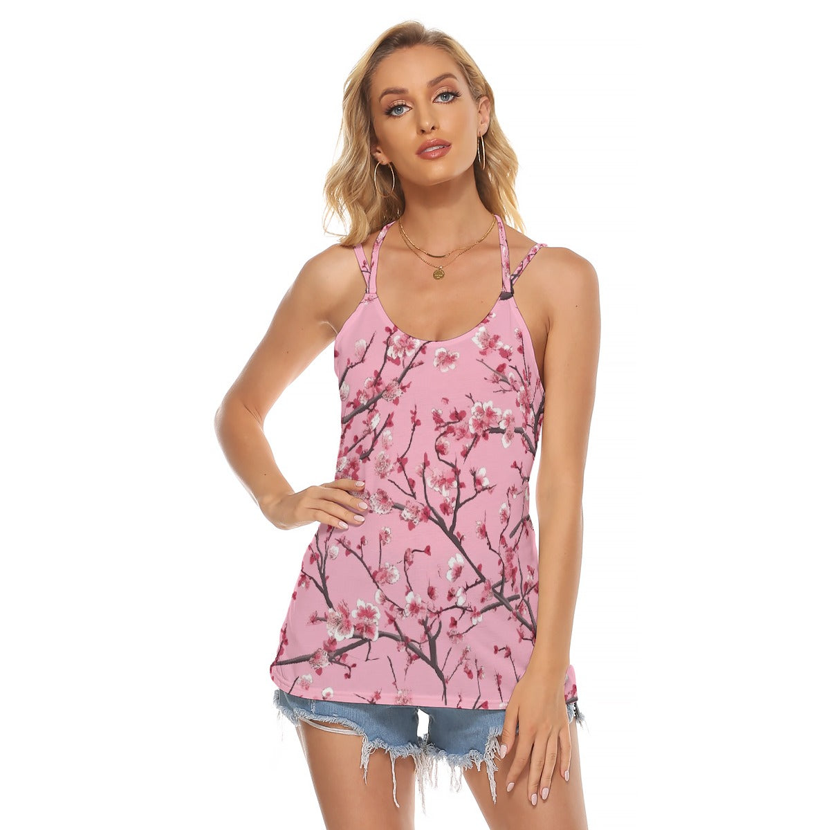 All-Over Print Women's Halter Top With Backless