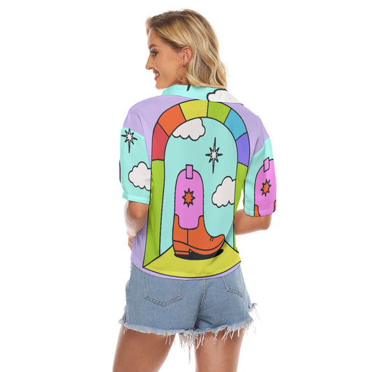 All-Over Print Women's V-neck Shirts