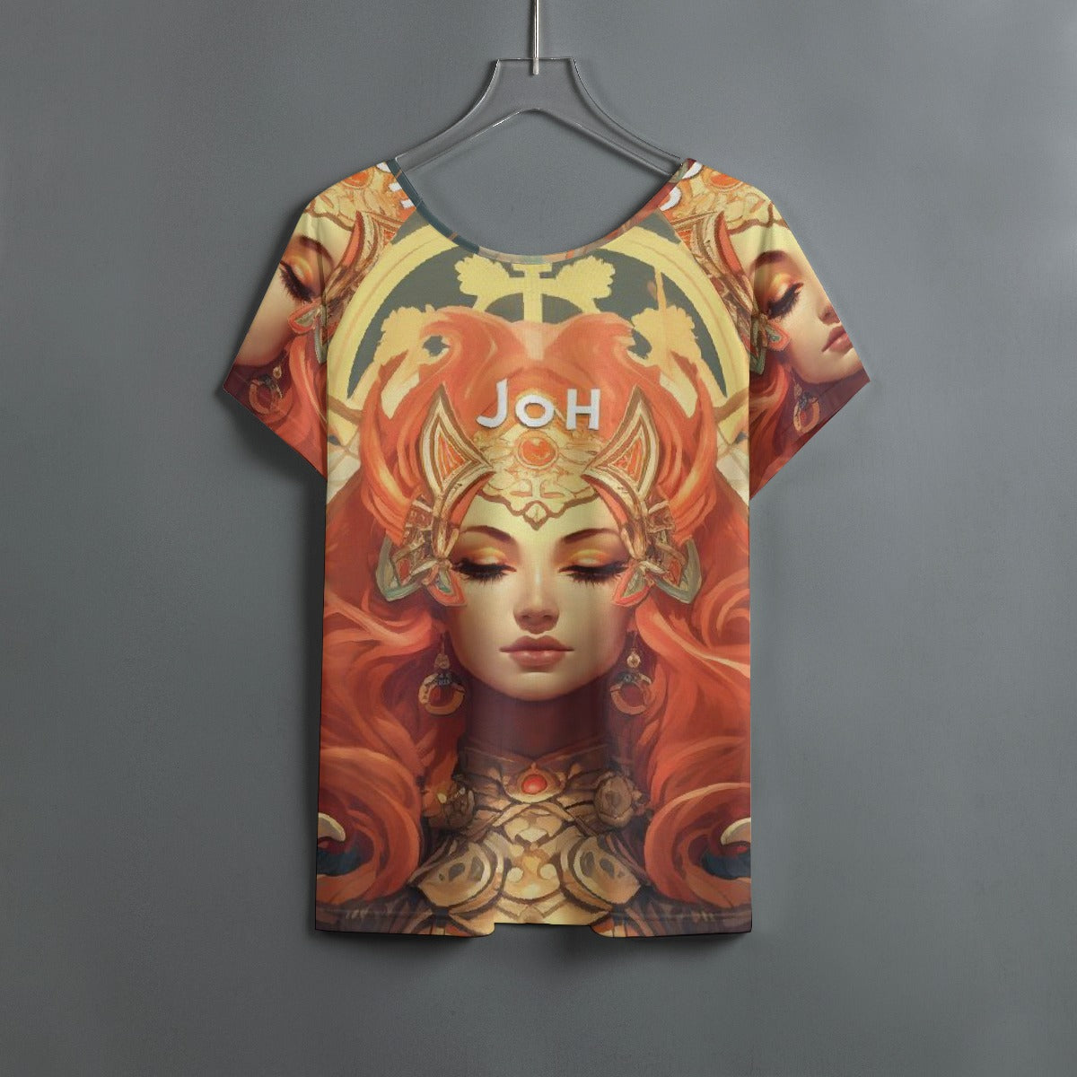 All-Over Print Women's Round Neck T-shirt With Raglan Sleeve