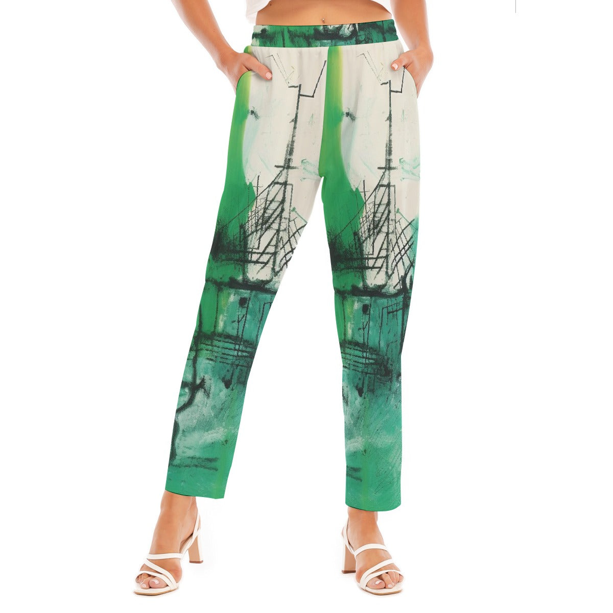 All-Over Print Women's Loose Straight-leg Pants