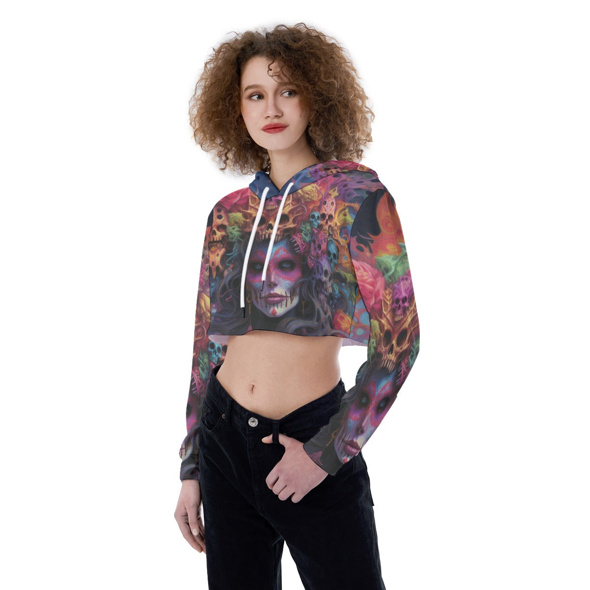 All-Over Print Women's Crop Top Hoodie