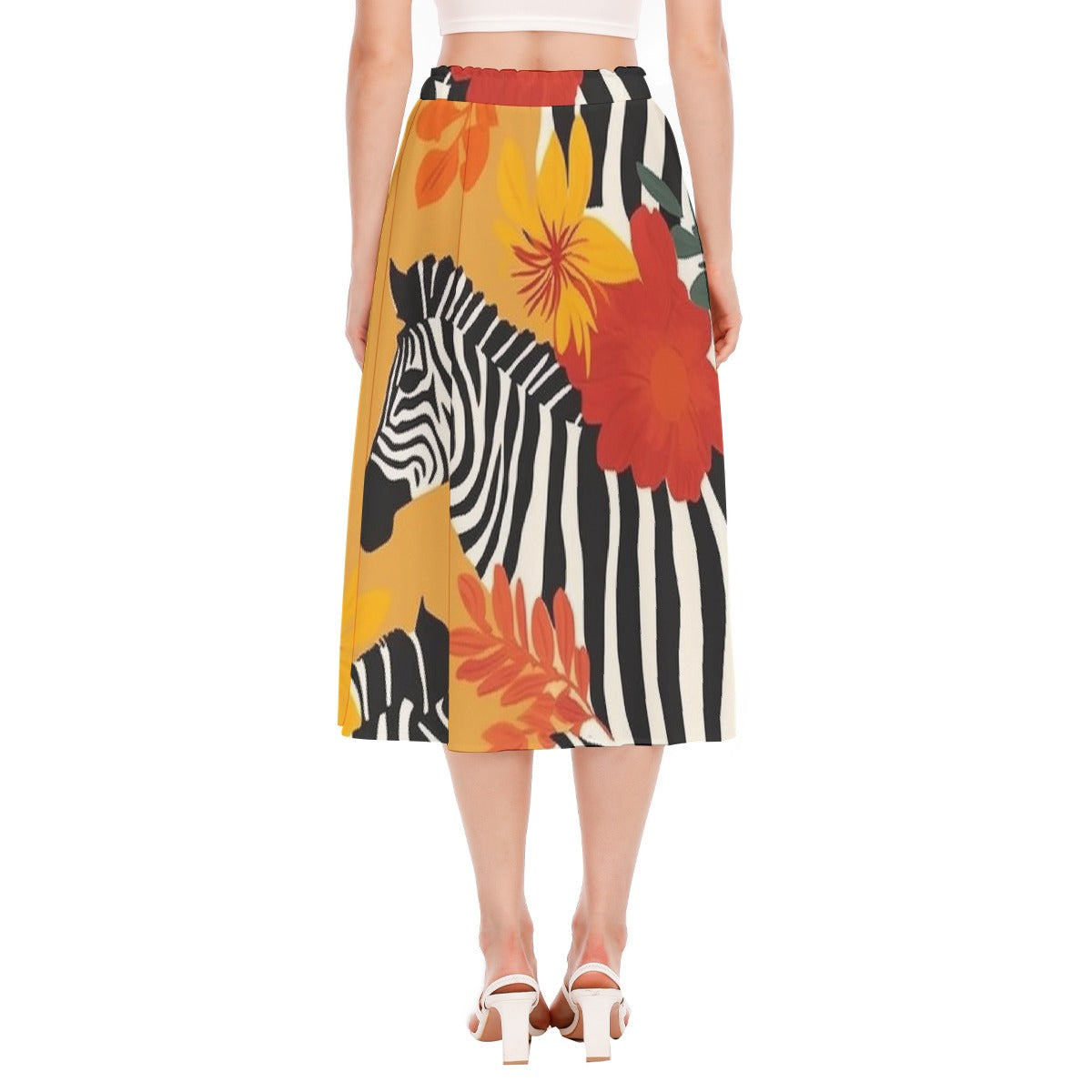 All-Over Print Women's Long Section Chiffon Skirt