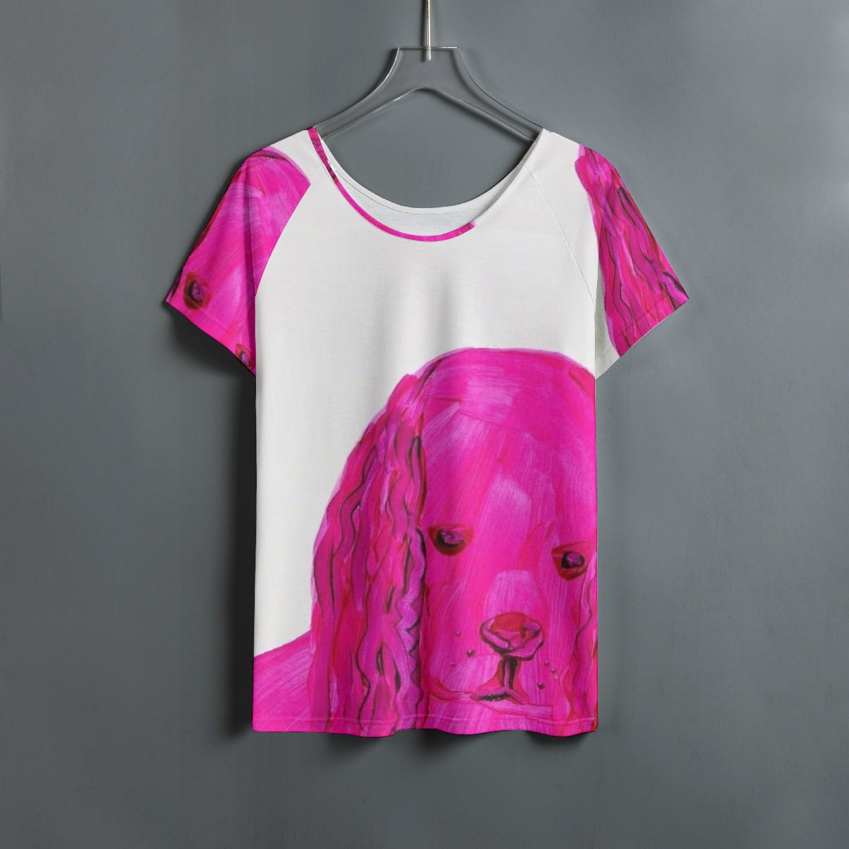 All-Over Print Women's Round Neck T-shirt With Raglan Sleeve