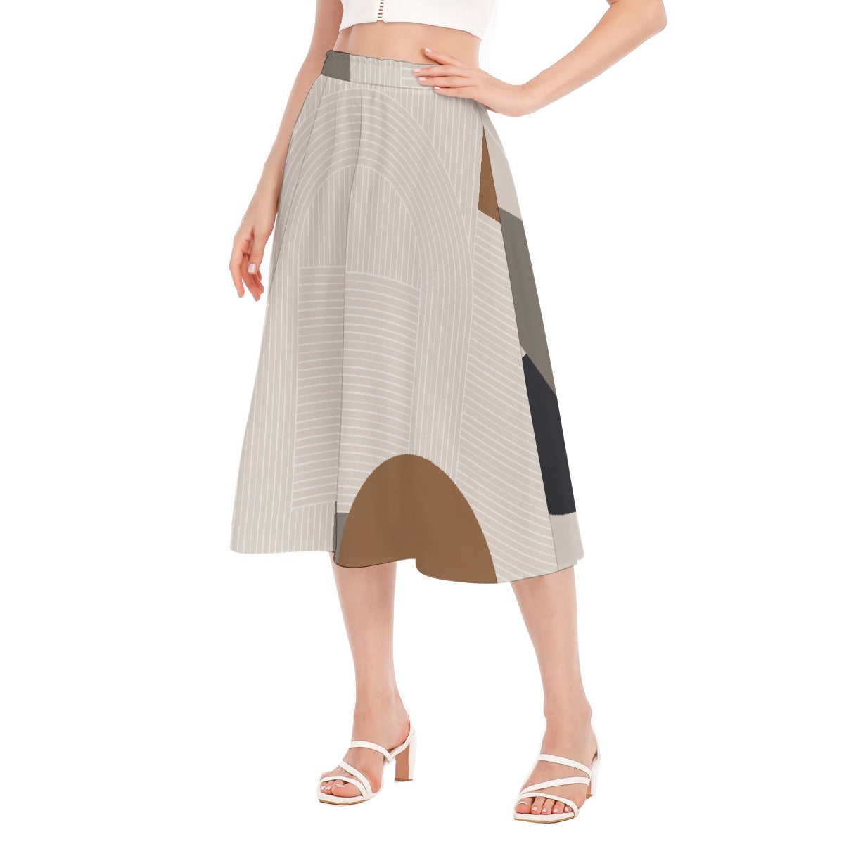 All-Over Print Women's Long Section Chiffon Skirt