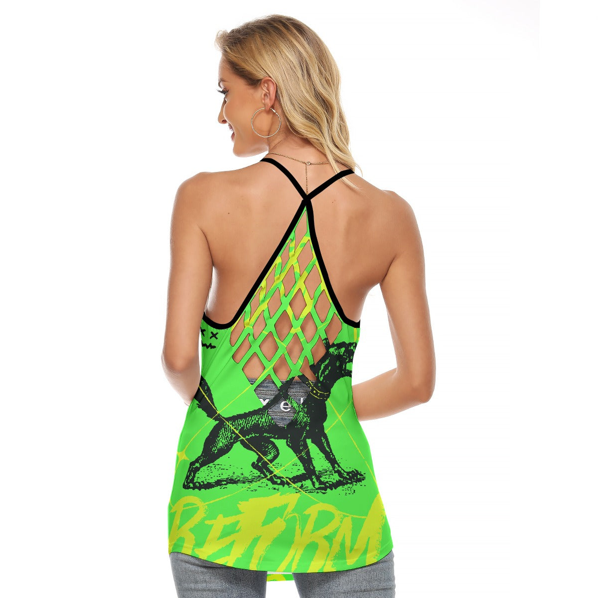 All-Over Print Women's Criss-Cross Open Back Tank Top