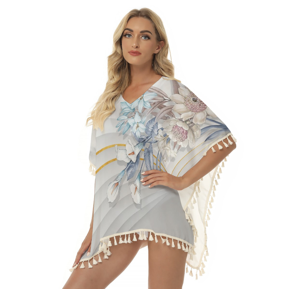 All-Over Print Women's Square Fringed Shawl