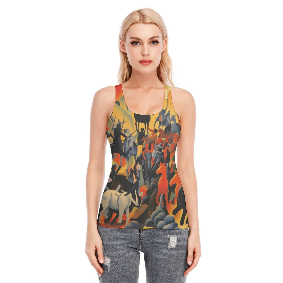 All-Over Print Women's Racer Vest | 190GSM Cotton