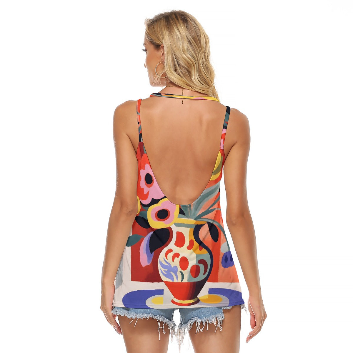 All-Over Print Women's Halter Top With Backless