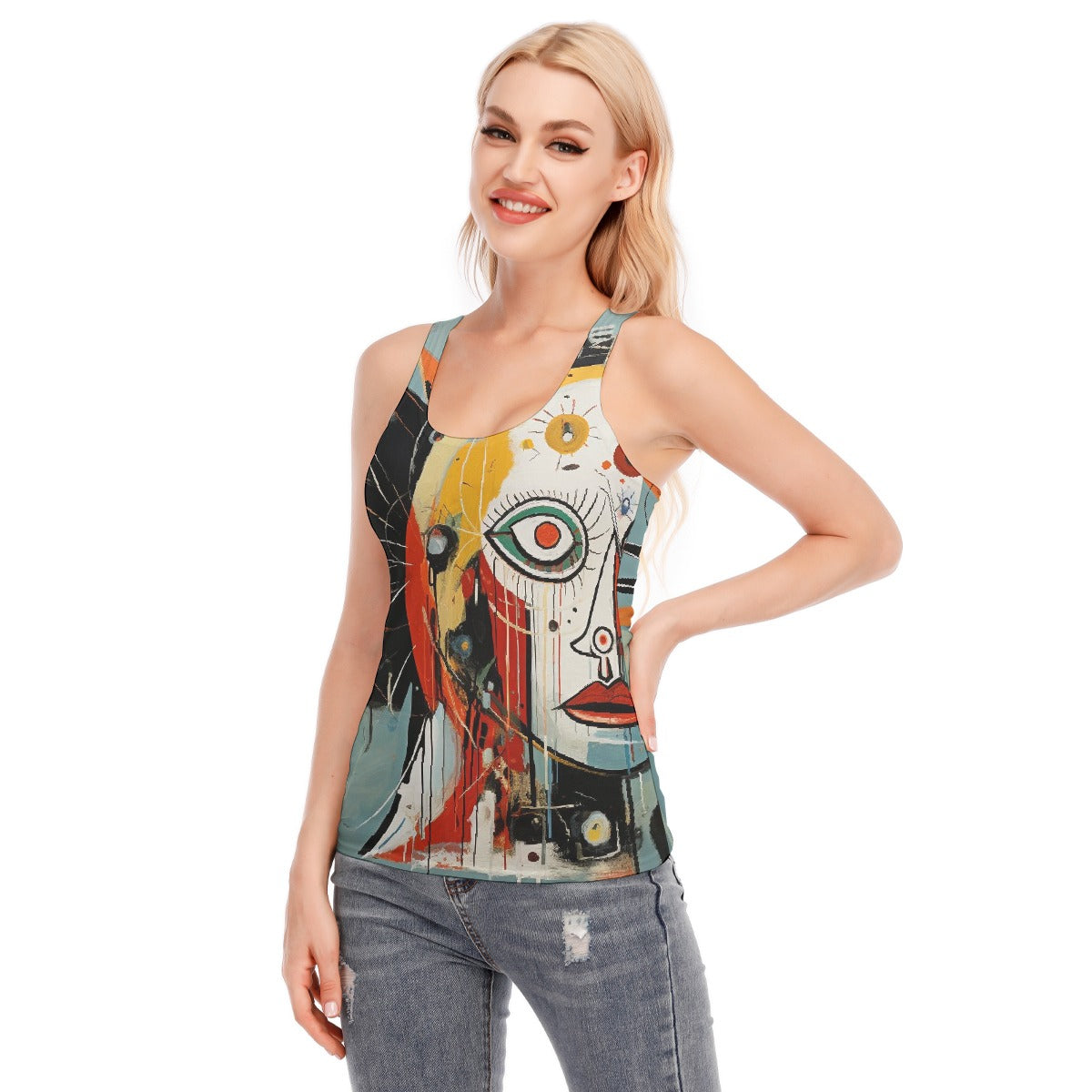 All-Over Print Women's Racer Vest | 190GSM Cotton