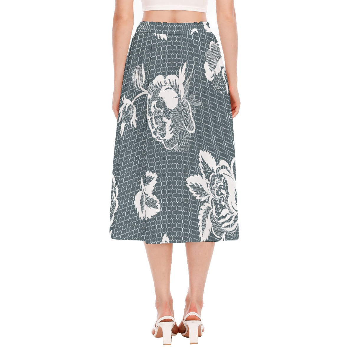 All-Over Print Women's Long Section Chiffon Skirt
