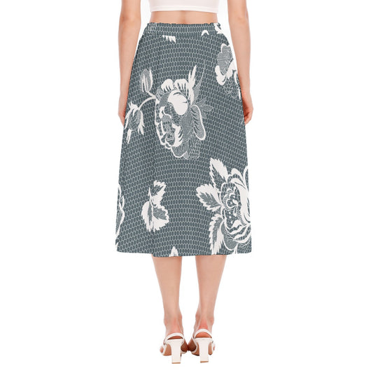 All-Over Print Women's Long Section Chiffon Skirt