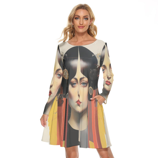 All-Over Print Women's Crew Neck Dress