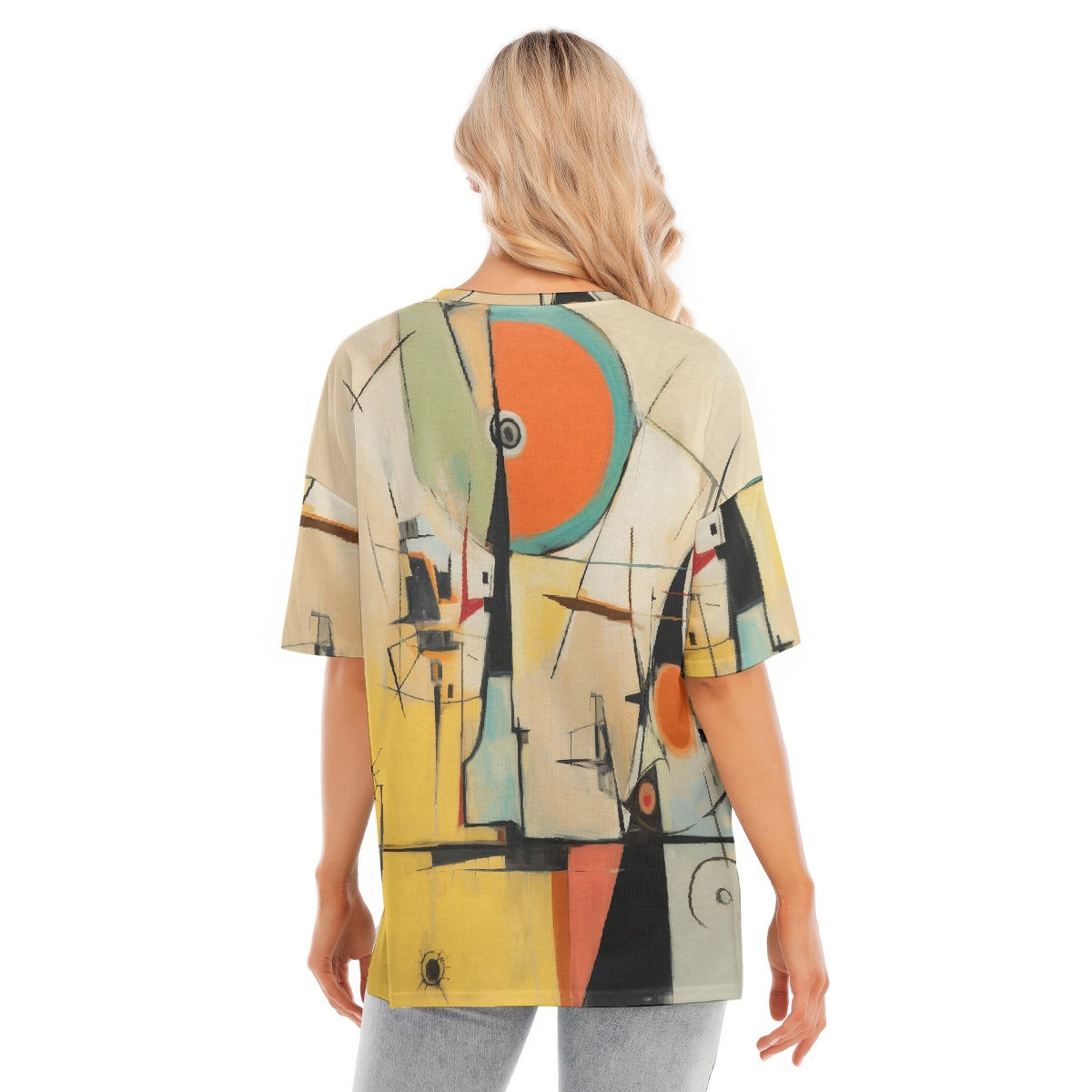 All-Over Print Women's Short Sleeves T-shirt With Hem Split
