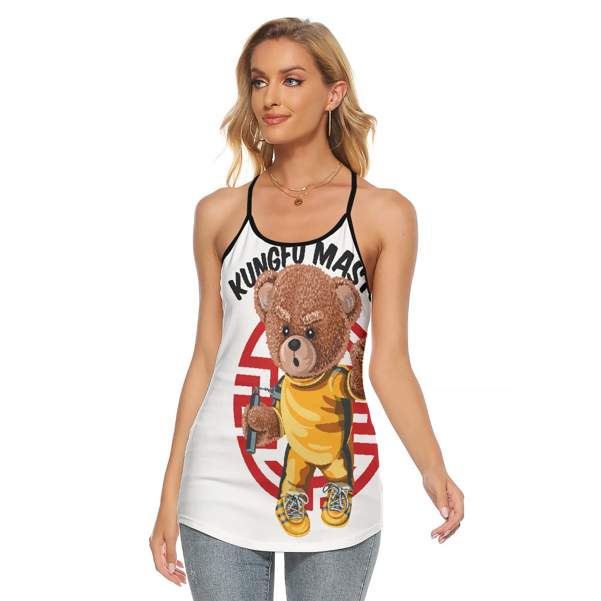 All-Over Print Women's Criss-Cross Open Back Tank Top