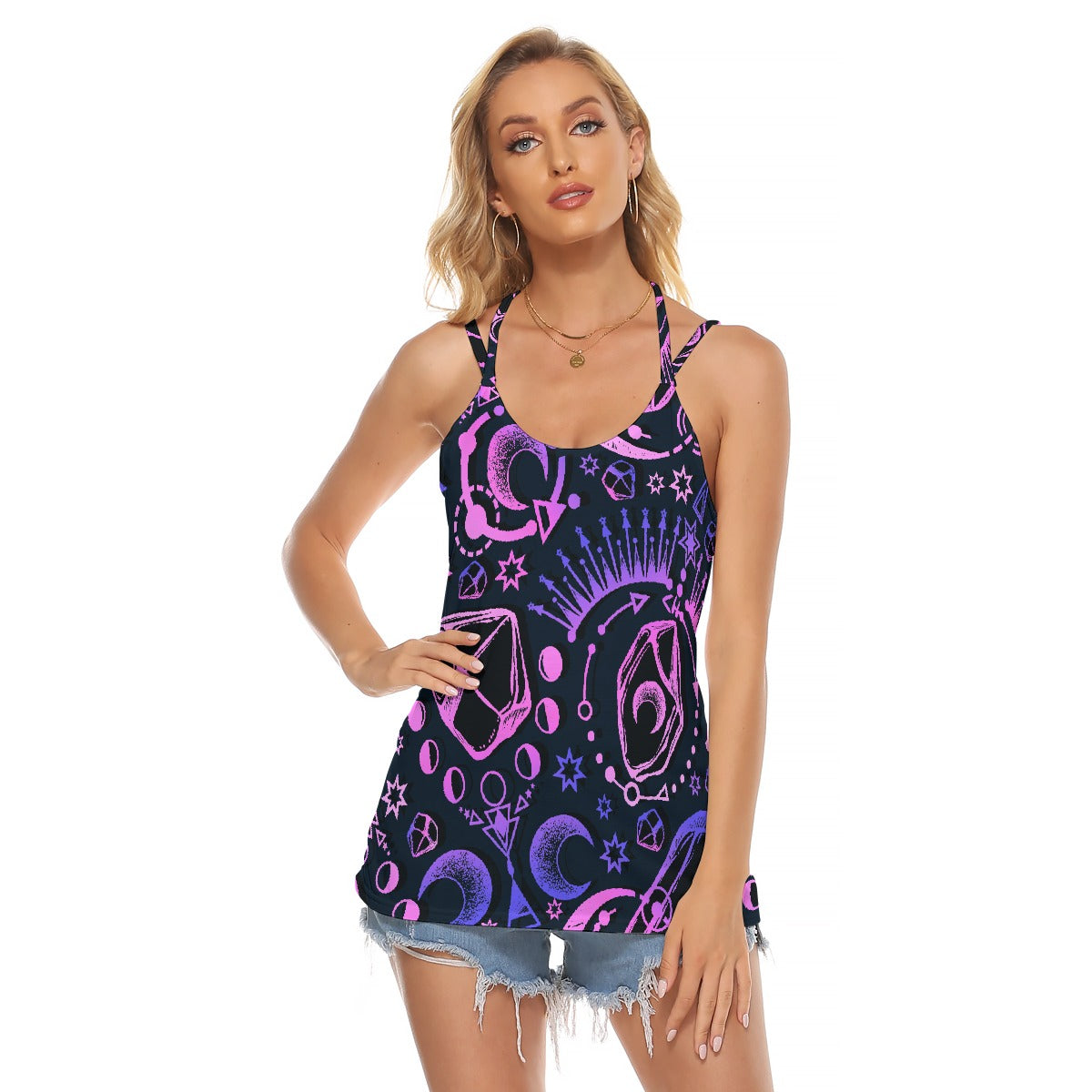 All-Over Print Women's Halter Top With Backless