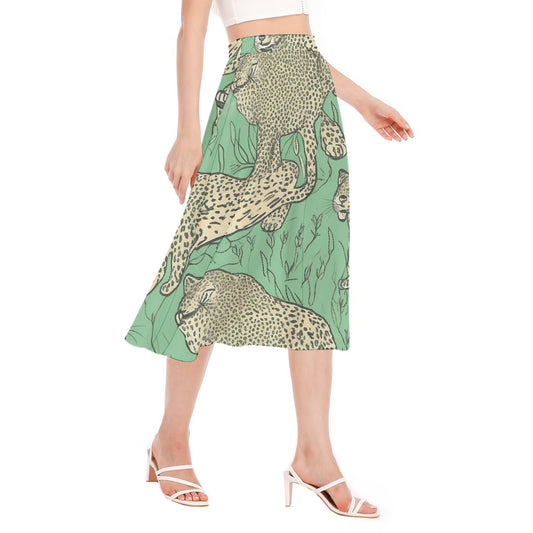 All-Over Print Women's Long Section Chiffon Skirt