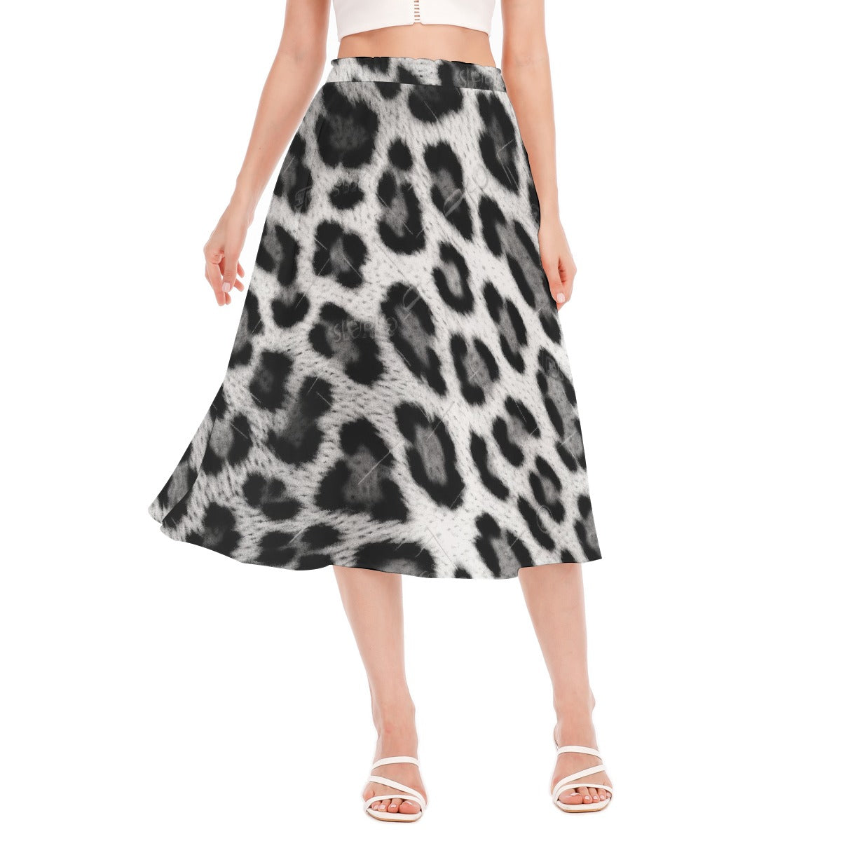 All-Over Print Women's Long Section Chiffon Skirt