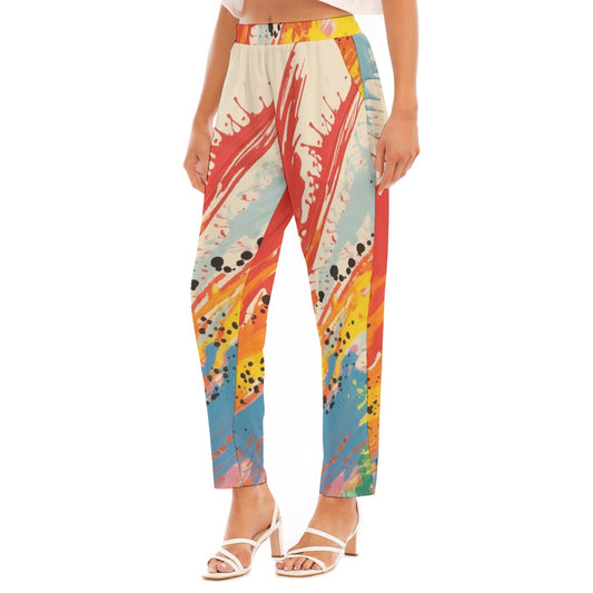 All-Over Print Women's Loose Straight-leg Pants