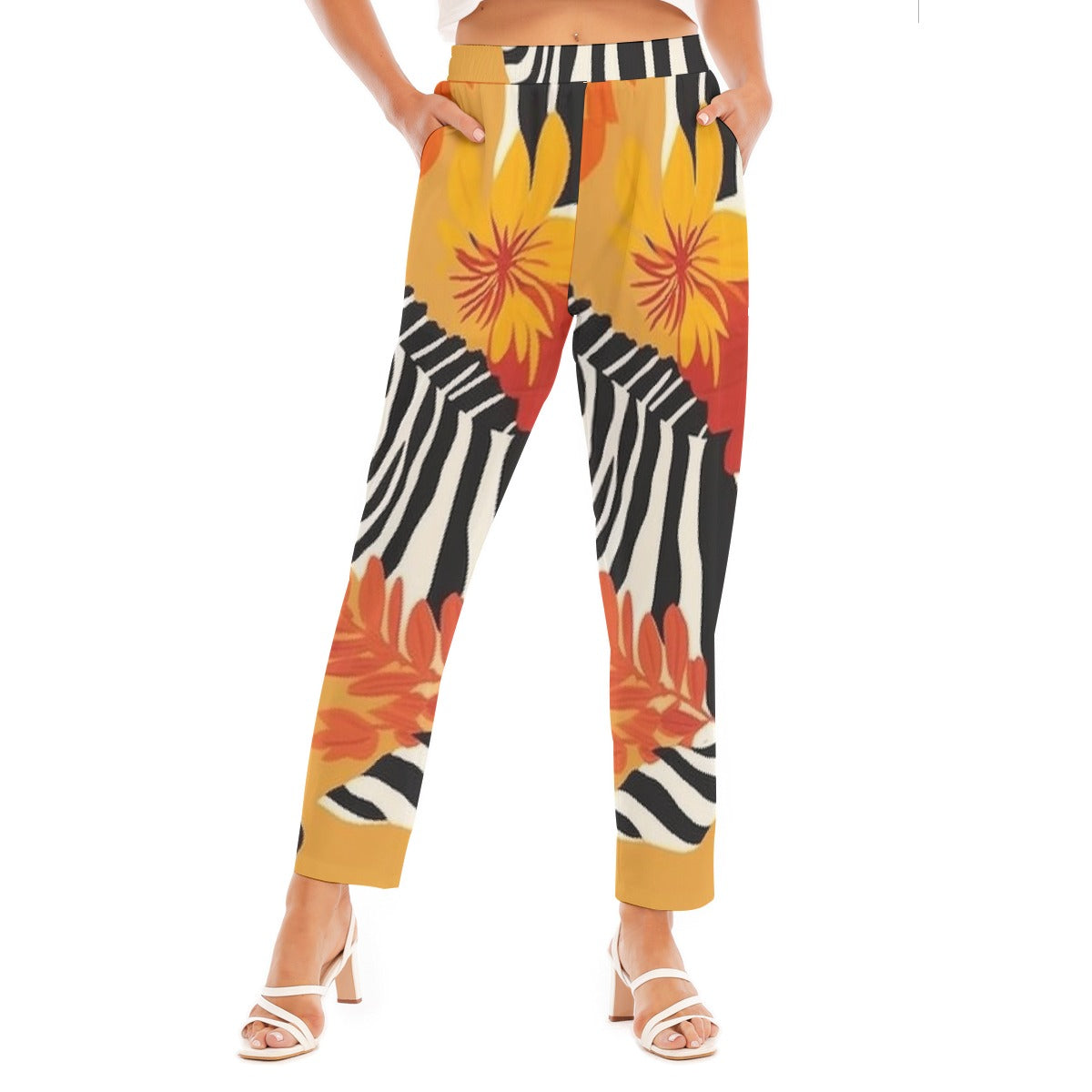 All-Over Print Women's Loose Straight-leg Pants