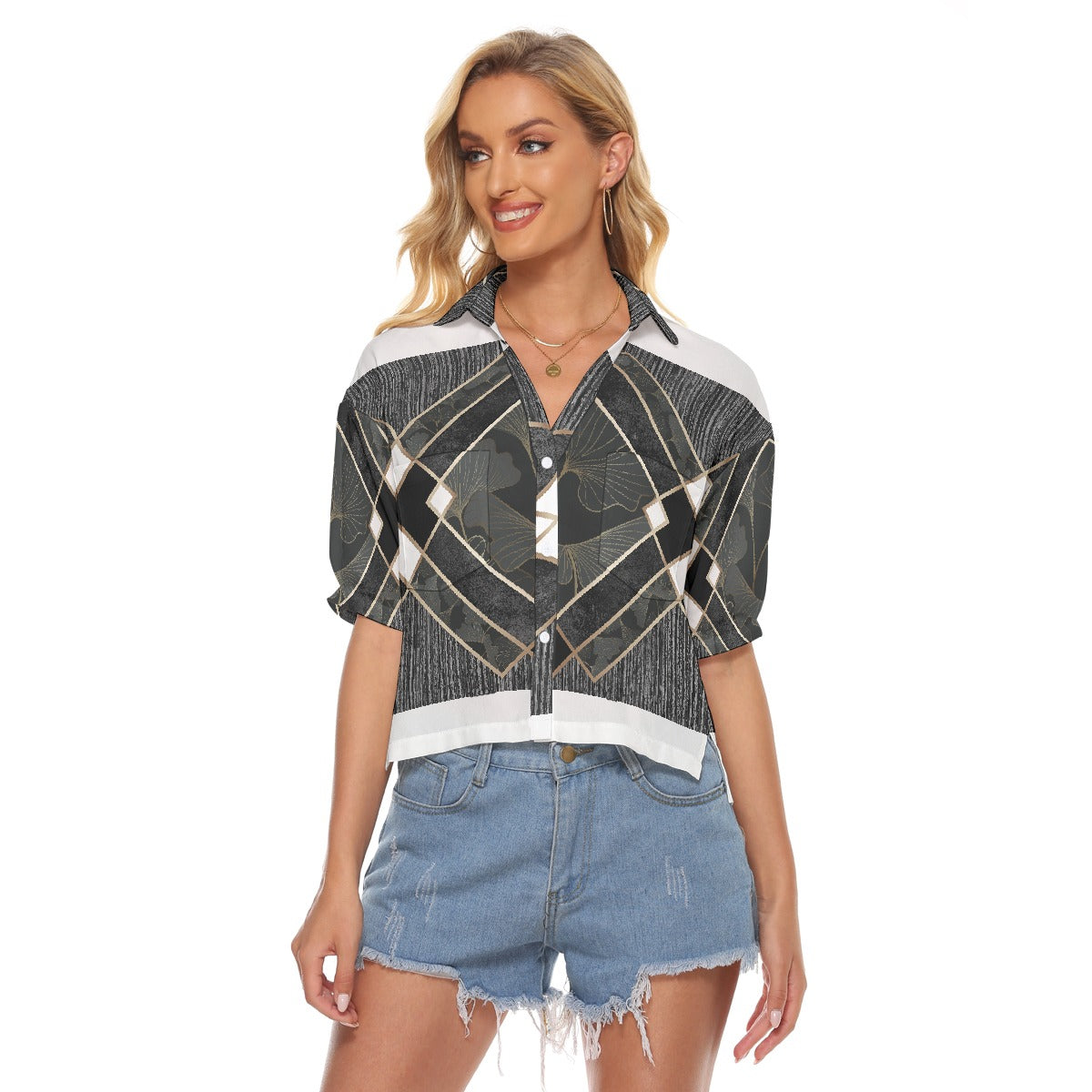 All-Over Print Women's V-neck Shirts