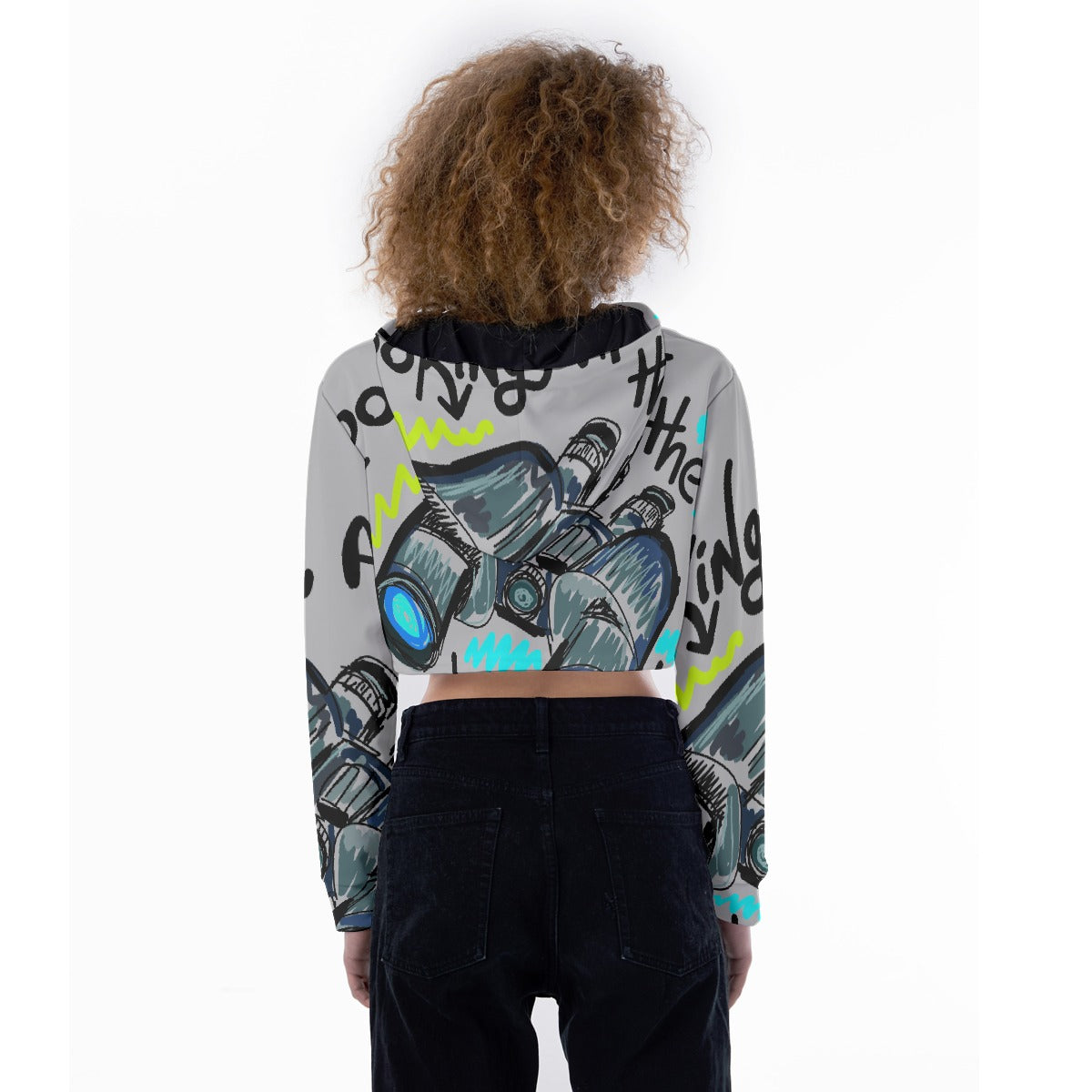 All-Over Print Women's Crop Top Hoodie