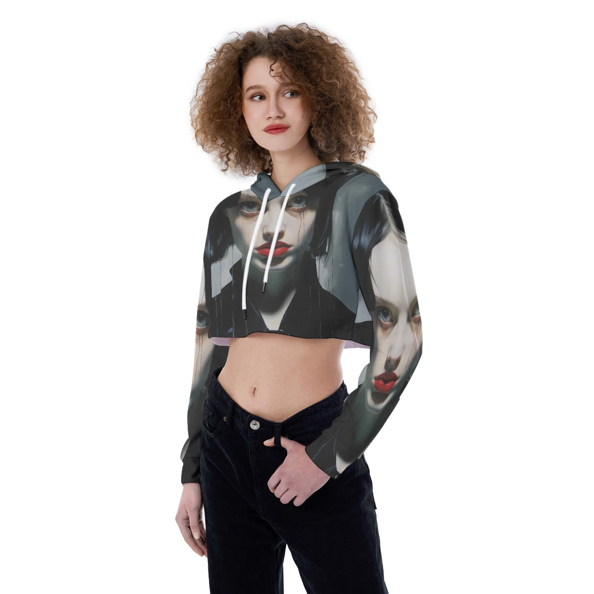 All-Over Print Women's Crop Top Hoodie