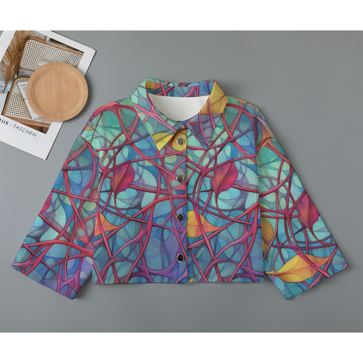 All-Over Print Women's Cropped Jacket | 245GSM Cotton