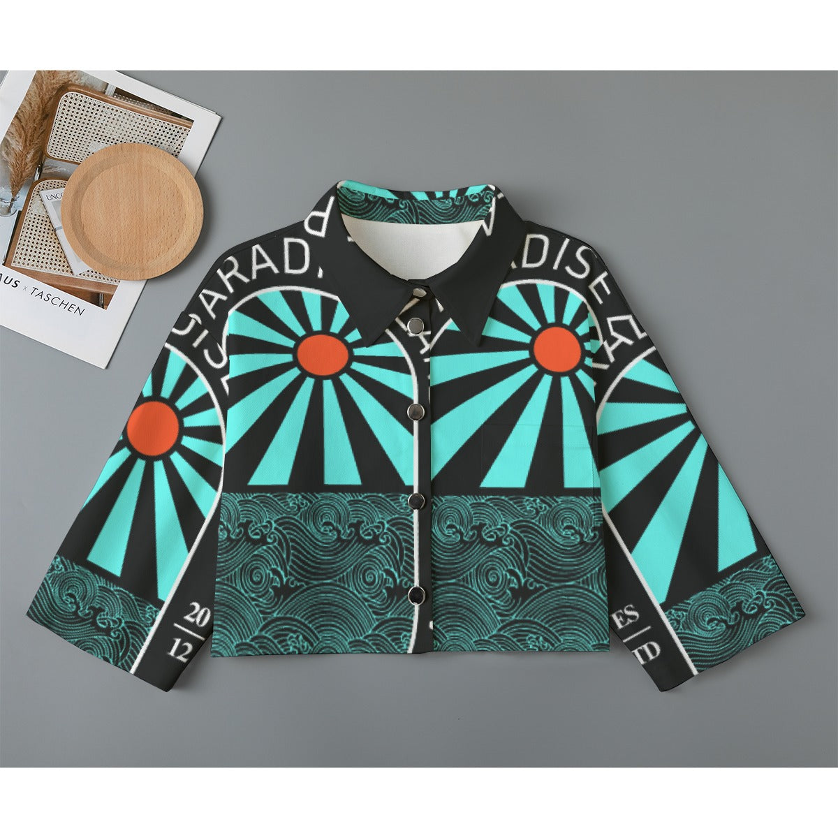 All-Over Print Women's Cropped Jacket | 245GSM Cotton