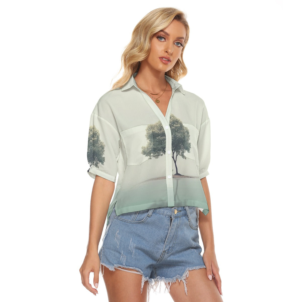 All-Over Print Women's V-neck Shirts